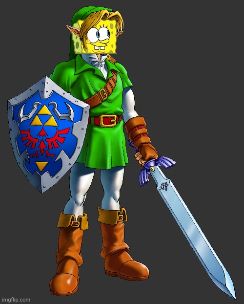 image tagged in the legend of zelda,spongebob | made w/ Imgflip meme maker