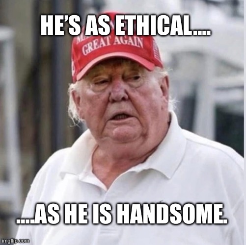 A real dreamboat, right ladies? | HE’S AS ETHICAL…. ….AS HE IS HANDSOME. | made w/ Imgflip meme maker