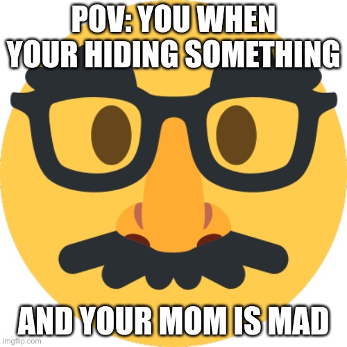 hiding somthing | POV: YOU WHEN YOUR HIDING SOMETHING; AND YOUR MOM IS MAD | image tagged in funny | made w/ Imgflip meme maker