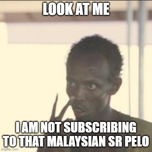 I am not subscribibing to Malaysian Sr Pelo | LOOK AT ME; I AM NOT SUBSCRIBING TO THAT MALAYSIAN SR PELO | image tagged in memes,look at me | made w/ Imgflip meme maker