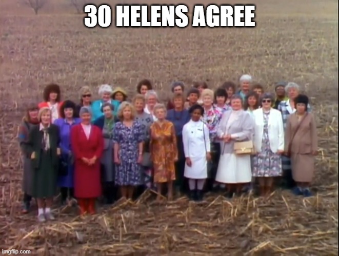 30 Helens Agree... | 30 HELENS AGREE | image tagged in 30 helens agree | made w/ Imgflip meme maker