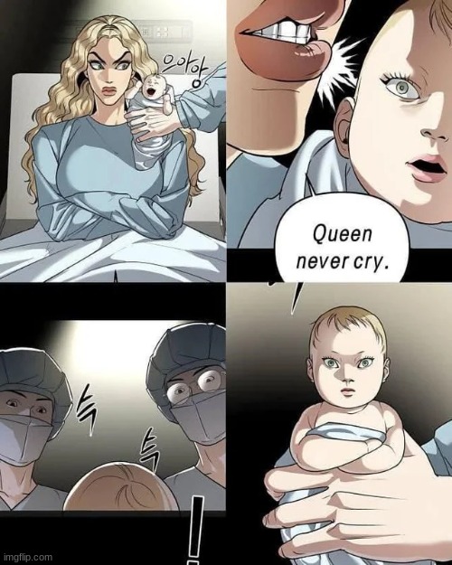 what is this even from lol | image tagged in queen never cry | made w/ Imgflip meme maker