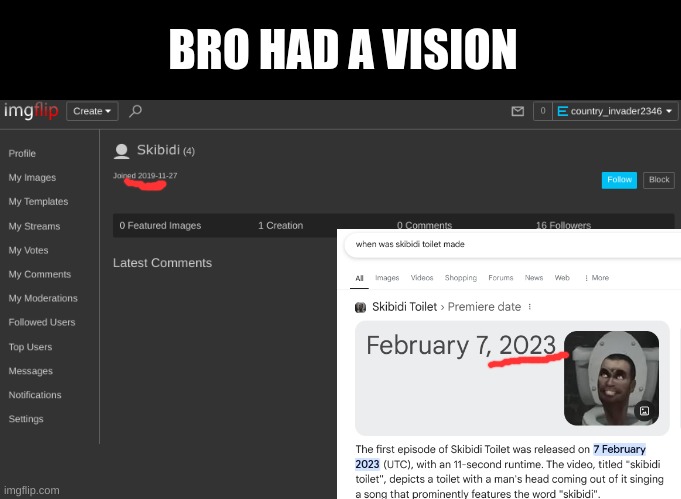 any explanations? | BRO HAD A VISION | image tagged in funny,memes,vision,skibidi,skibidi toilet,imgflip | made w/ Imgflip meme maker