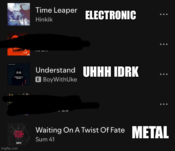 ELECTRONIC UHHH IDRK METAL | made w/ Imgflip meme maker