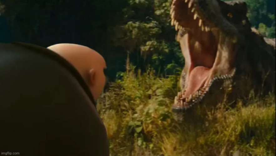 Gru in Jurassic World Rebirth.mp3 | image tagged in jurassic park,jurassic world,jurassic park/world,gru,despicable me | made w/ Imgflip meme maker