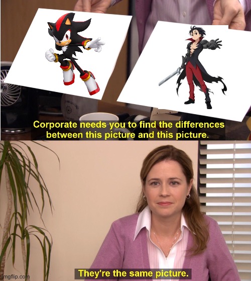 Shadow and Zeldris | image tagged in memes,they're the same picture | made w/ Imgflip meme maker