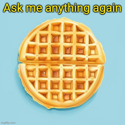 Waffle | Ask me anything again | image tagged in waffle | made w/ Imgflip meme maker