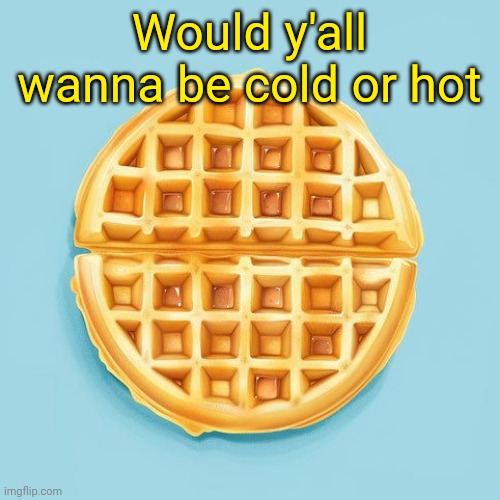 Waffle | Would y'all wanna be cold or hot | image tagged in waffle | made w/ Imgflip meme maker