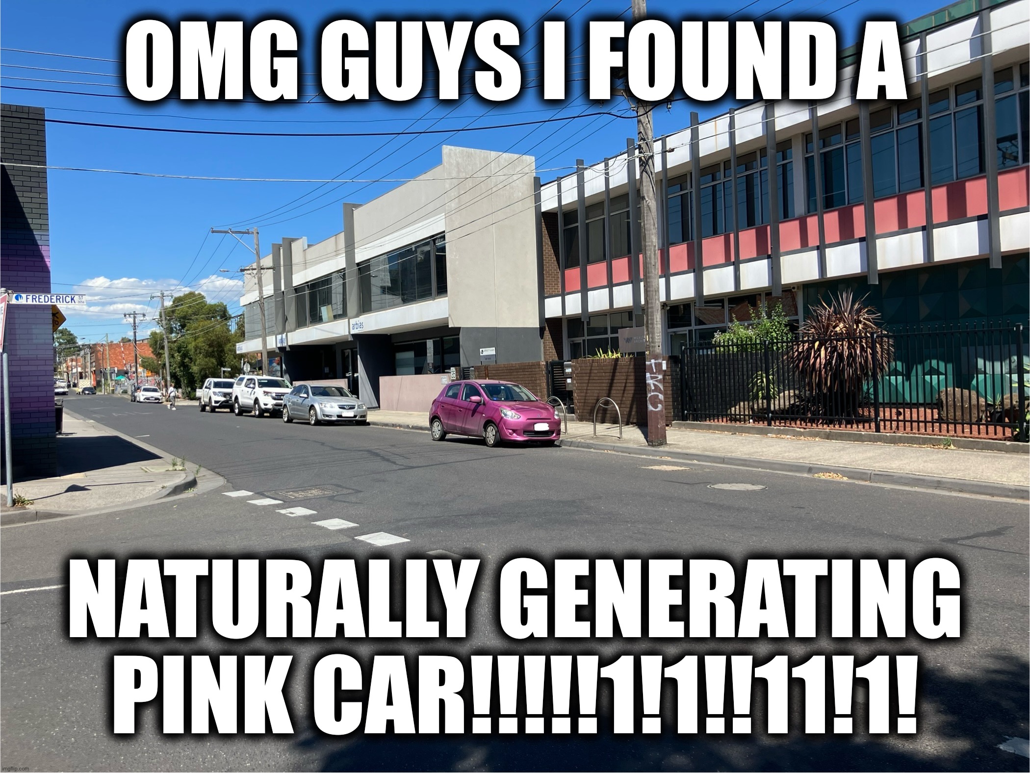 SuCh wOw!!! UpVoTe iF YoU HaVe EvEr pLaYeD MiNeCrAfT!!!1!11!1!11!! | OMG GUYS I FOUND A; NATURALLY GENERATING PINK CAR!!!!!1!1!!11!1! | image tagged in memes,gaming,minecraft,pink sheep | made w/ Imgflip meme maker