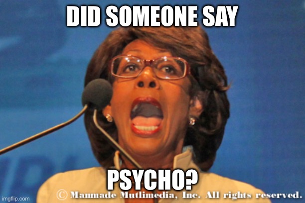 Maxine waters | DID SOMEONE SAY PSYCHO? | image tagged in maxine waters | made w/ Imgflip meme maker