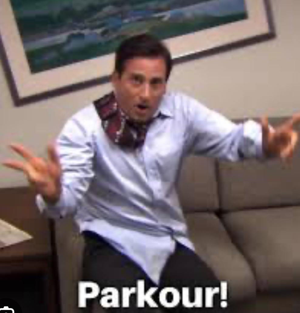 Parkour office Blank Meme Template