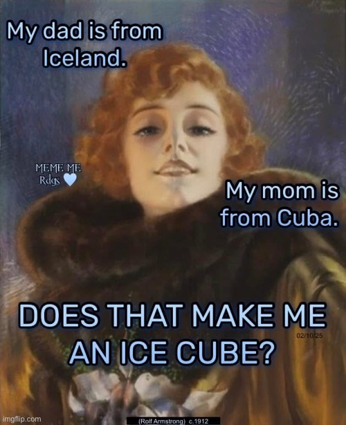 Heritage | image tagged in iceland,cuba,ice cube,dad joke | made w/ Imgflip meme maker