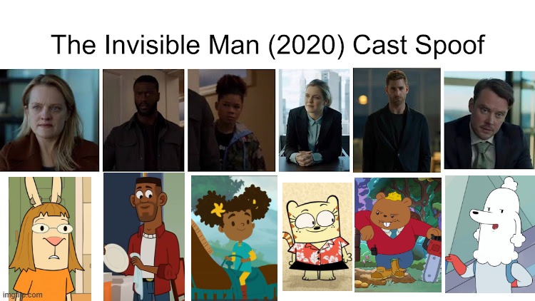 Credit to Waldness Topic International for this used | image tagged in the invisible man,meme,characters,roles,memes,spoof cast | made w/ Imgflip meme maker