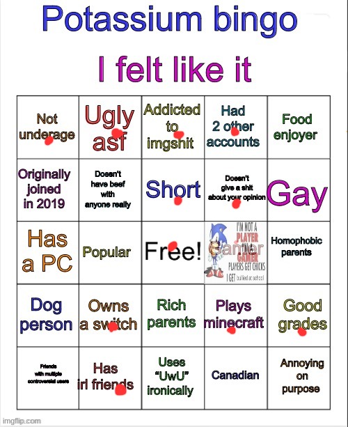 Potassium bingo v3 | image tagged in potassium bingo v3 | made w/ Imgflip meme maker