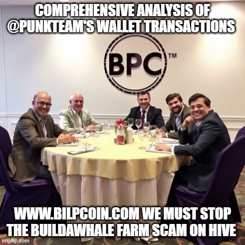 COMPREHENSIVE ANALYSIS OF @PUNKTEAM'S WALLET TRANSACTIONS; WWW.BILPCOIN.COM WE MUST STOP THE BUILDAWHALE FARM SCAM ON HIVE | made w/ Imgflip meme maker