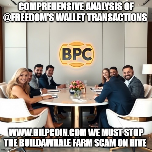 COMPREHENSIVE ANALYSIS OF @FREEDOM'S WALLET TRANSACTIONS; WWW.BILPCOIN.COM WE MUST STOP THE BUILDAWHALE FARM SCAM ON HIVE | made w/ Imgflip meme maker