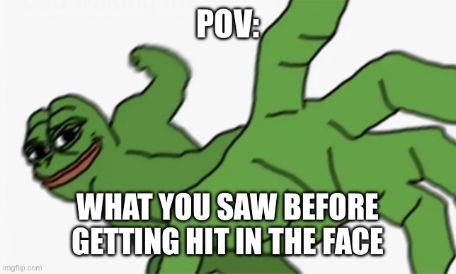 pepe punch | POV:; WHAT YOU SAW BEFORE GETTING HIT IN THE FACE | image tagged in pepe punch | made w/ Imgflip meme maker