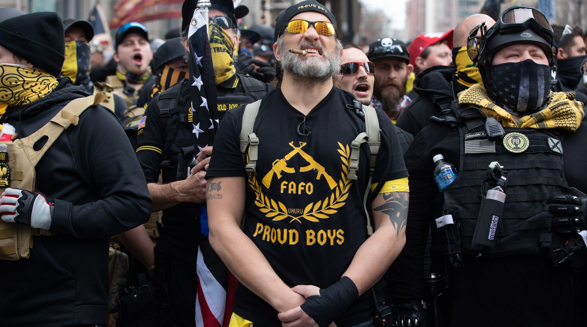 Proud boys protest Blank Meme Template