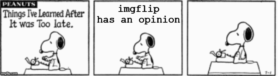 Wow | imgflip has an opinion | image tagged in things i've learned after it was too late | made w/ Imgflip meme maker