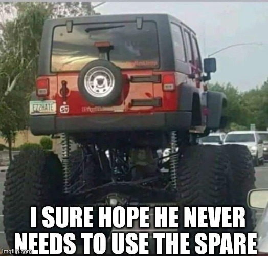 I Sure Hope He Never Needs To Use The Spare | I SURE HOPE HE NEVER NEEDS TO USE THE SPARE | image tagged in chris joines | made w/ Imgflip meme maker