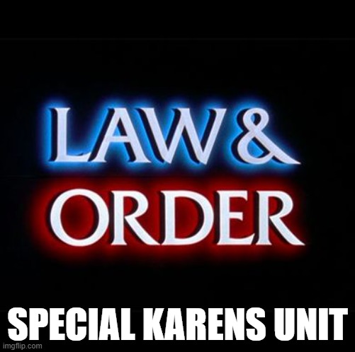 law and order | SPECIAL KARENS UNIT | image tagged in law and order | made w/ Imgflip meme maker