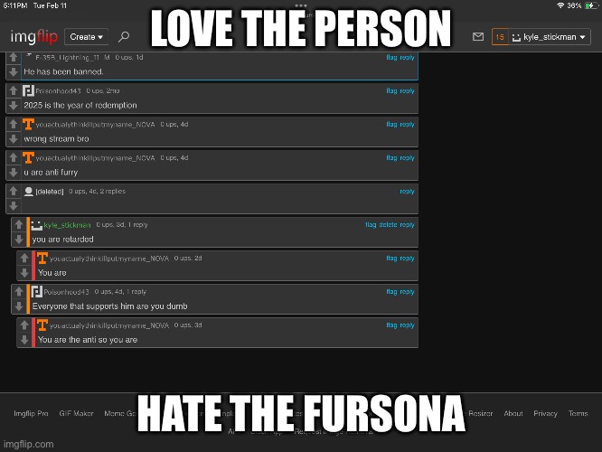 LOVE THE PERSON; HATE THE FURSONA | made w/ Imgflip meme maker