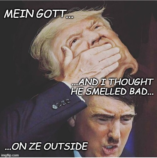 Lightsaber not included | MEIN GOTT... ...AND I THOUGHT HE SMELLED BAD... ...ON ZE OUTSIDE | image tagged in dondolph trumpler,lol,jokes | made w/ Imgflip meme maker