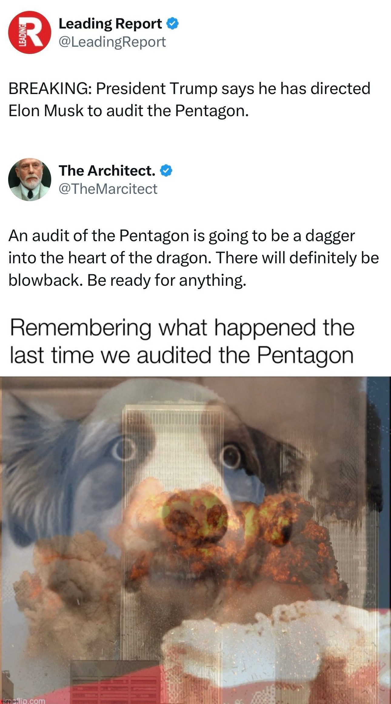 Audit the Pentagon... Be ready for anything... | image tagged in audit,pentagon,last time nine eleven happened,doge,getting it done,americans voted for this | made w/ Imgflip meme maker