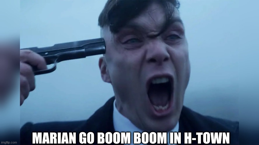 Marian Babjak meme | MARIAN GO BOOM BOOM IN H-TOWN | image tagged in memes,kill yourself guy,funny memes,boom,houston,priest | made w/ Imgflip meme maker