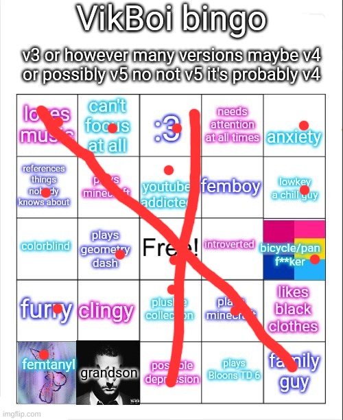 VikBoi bingo | image tagged in vikboi bingo | made w/ Imgflip meme maker