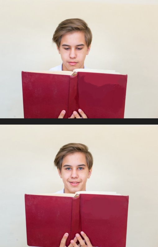 A guy reads a book and gets happier Blank Meme Template