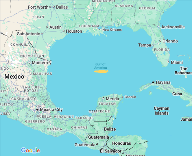 Google Maps/ Gulf of America Blank Meme Template