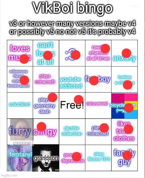 VikBoi bingo | image tagged in vikboi bingo | made w/ Imgflip meme maker