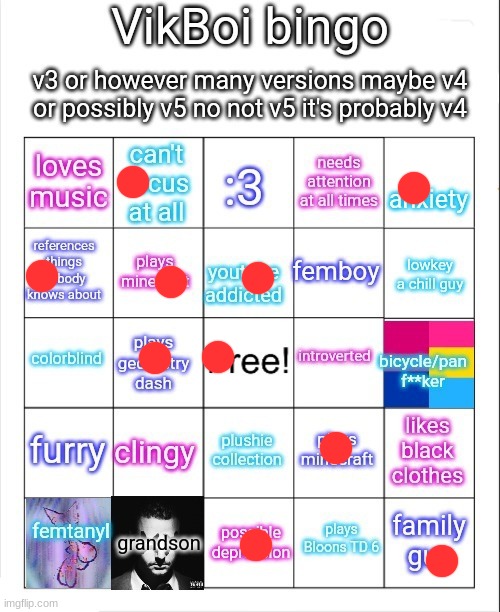 he put minecraft in there twice | image tagged in vikboi bingo | made w/ Imgflip meme maker