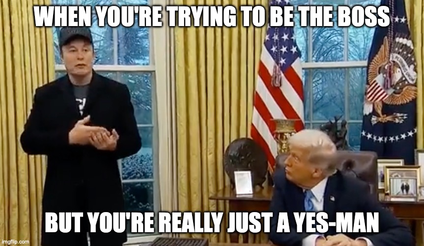 WHEN YOU'RE TRYING TO BE THE BOSS; BUT YOU'RE REALLY JUST A YES-MAN | made w/ Imgflip meme maker