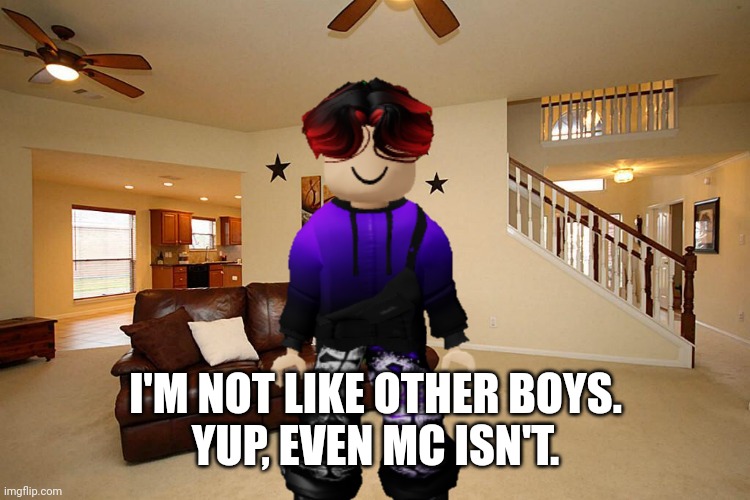 MC and William are not like other boys. | I'M NOT LIKE OTHER BOYS.
YUP, EVEN MC ISN'T. | image tagged in living room ceiling fans,william,not like other boys | made w/ Imgflip meme maker