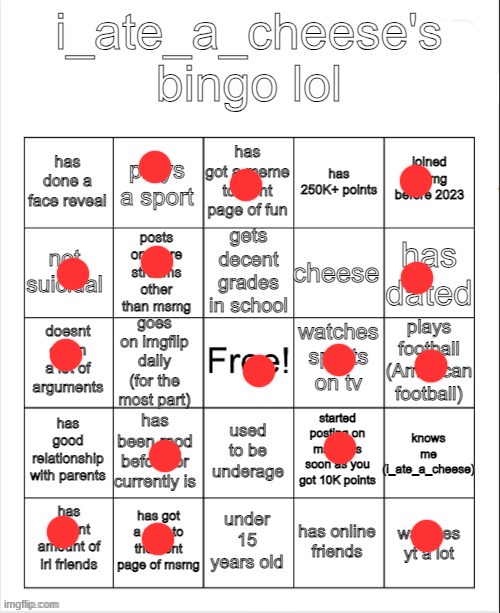 i_ate_a_cheese's msmg bingo | image tagged in i_ate_a_cheese's msmg bingo | made w/ Imgflip meme maker