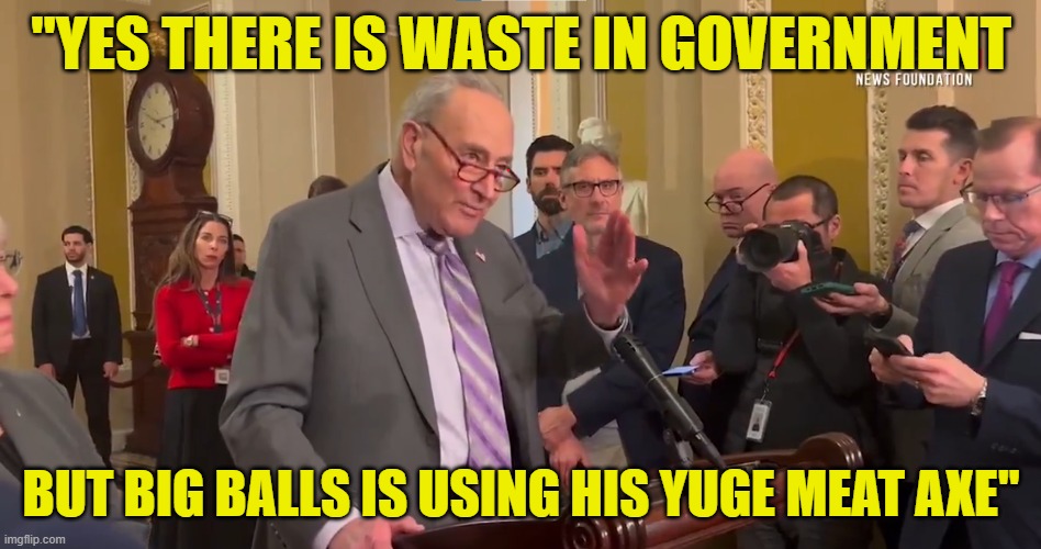 He didn't sat Yuge Meat Axe...I added that | "YES THERE IS WASTE IN GOVERNMENT; BUT BIG BALLS IS USING HIS YUGE MEAT AXE" | image tagged in doge,elon musk,donald trump,trump,maga,government corruption | made w/ Imgflip meme maker