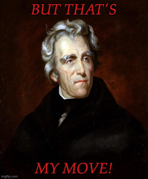 Andrew Jackson | BUT THAT'S MY MOVE! | image tagged in andrew jackson | made w/ Imgflip meme maker