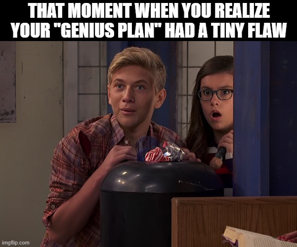 genius plan | THAT MOMENT WHEN YOU REALIZE YOUR "GENIUS PLAN" HAD A TINY FLAW | image tagged in memes | made w/ Imgflip meme maker