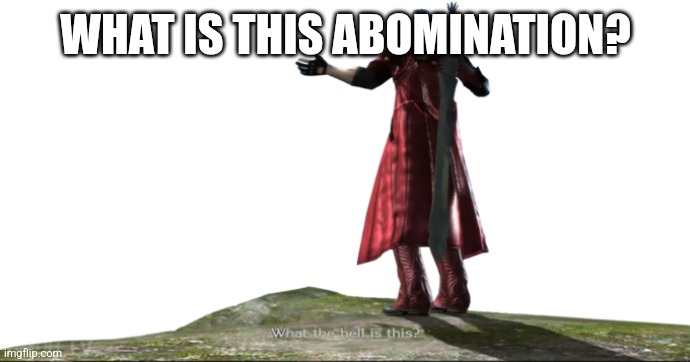 What the hell is this? - DMC4 | WHAT IS THIS ABOMINATION? | image tagged in what the hell is this - dmc4 | made w/ Imgflip meme maker