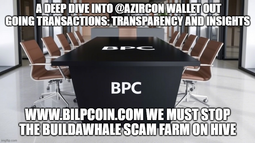 A DEEP DIVE INTO @AZIRCON WALLET OUT GOING TRANSACTIONS: TRANSPARENCY AND INSIGHTS; WWW.BILPCOIN.COM WE MUST STOP THE BUILDAWHALE SCAM FARM ON HIVE | made w/ Imgflip meme maker
