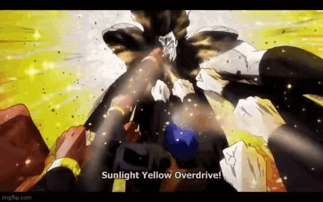 Sunlight Yellow Overdrive JoJo | image tagged in sunlight yellow overdrive jojo | made w/ Imgflip meme maker