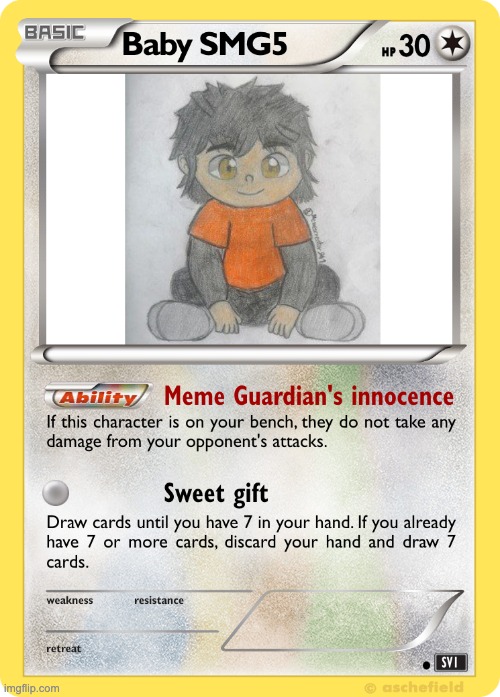 image tagged in baby smg5,smg5,memes,pokemon card,smg4,fanlore | made w/ Imgflip meme maker