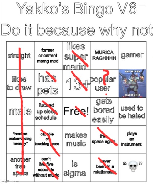 Yakko’s Bingo V6 | image tagged in yakko s bingo v6 | made w/ Imgflip meme maker