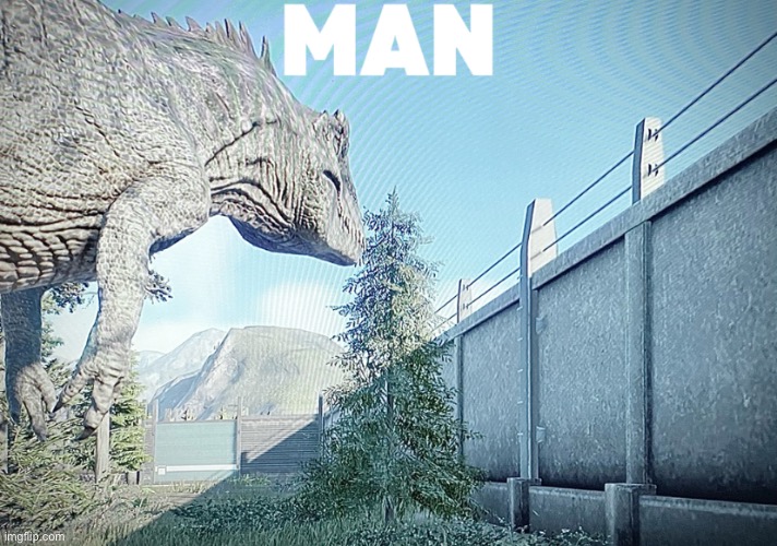 This giga kept staring at walls idk why | image tagged in gigantosaurus man | made w/ Imgflip meme maker