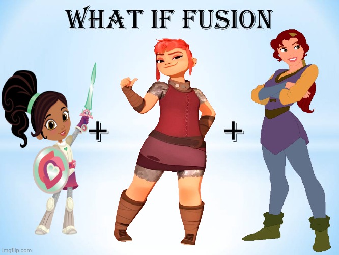 What if Nella + Nimona + Kayley (Female Knights) | image tagged in what if this character fuses 2,kayley,nimona,nella,knight,knights | made w/ Imgflip meme maker