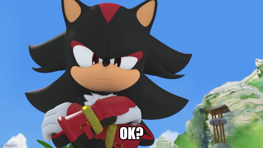 shadow the hedgehog | OK? | image tagged in shadow the hedgehog | made w/ Imgflip meme maker