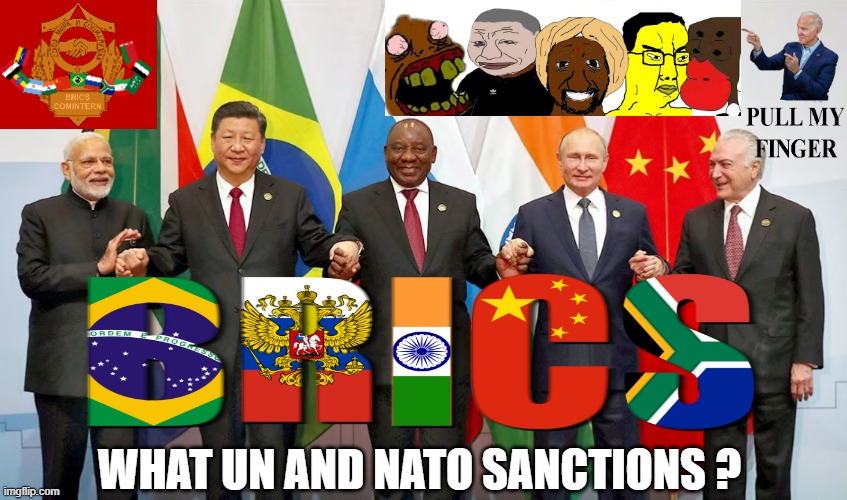 brics | WHAT UN AND NATO SANCTIONS ? | image tagged in brics | made w/ Imgflip meme maker