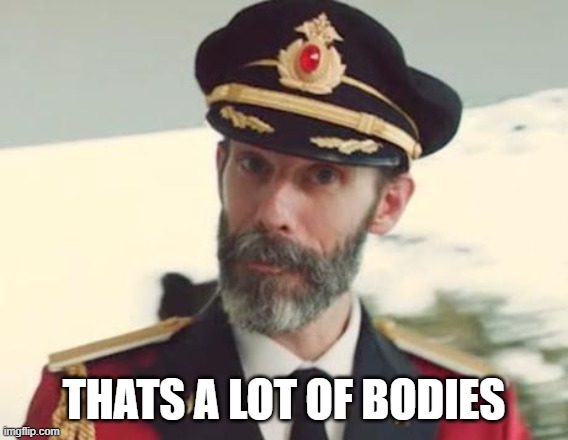 Captain Obvious | THATS A LOT OF BODIES | image tagged in captain obvious | made w/ Imgflip meme maker